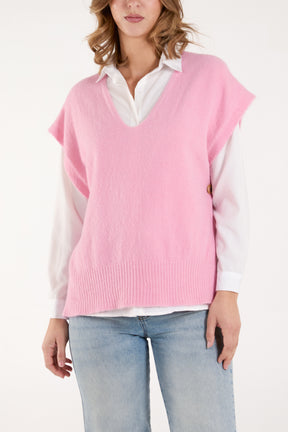 Soft Touch Side Split Knit Vest