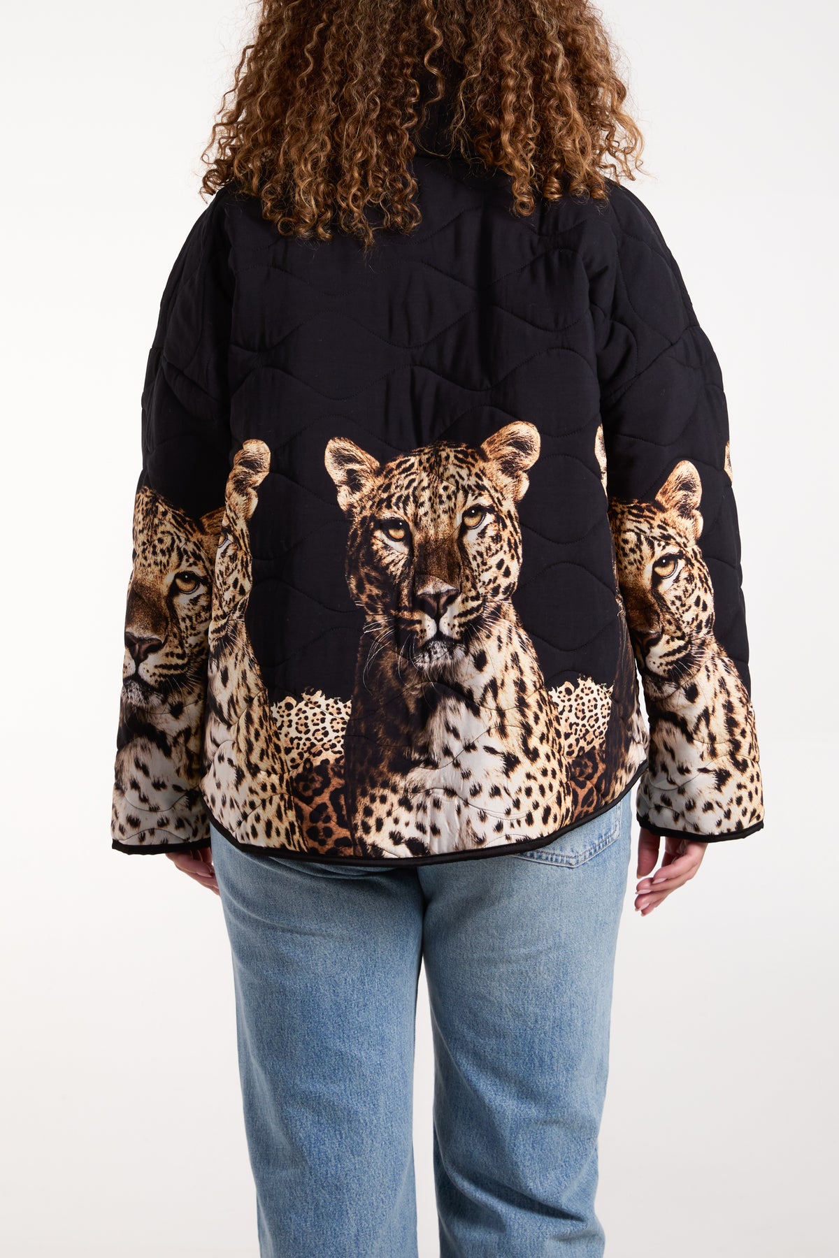 Cheetah Print Pocket Padded Jacket