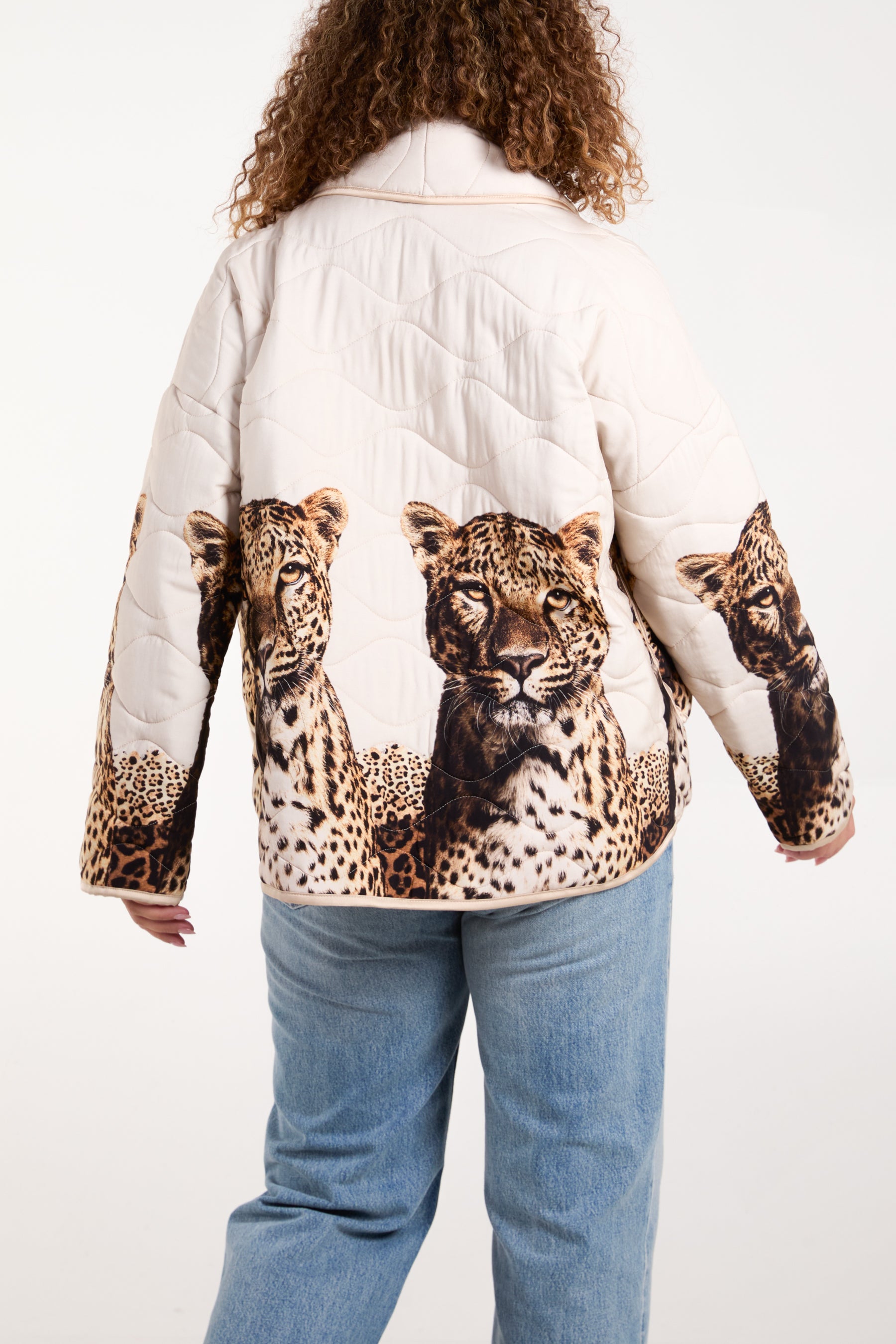 Cheetah Print Pocket Padded Jacket