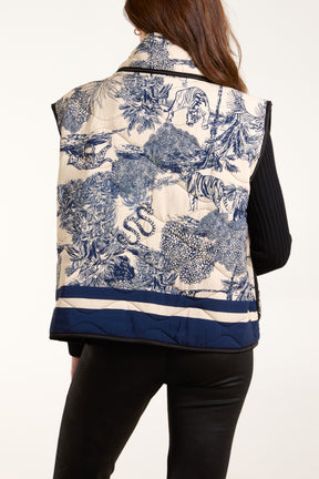 Toile De Jouy Quilted Sleeveless Jacket