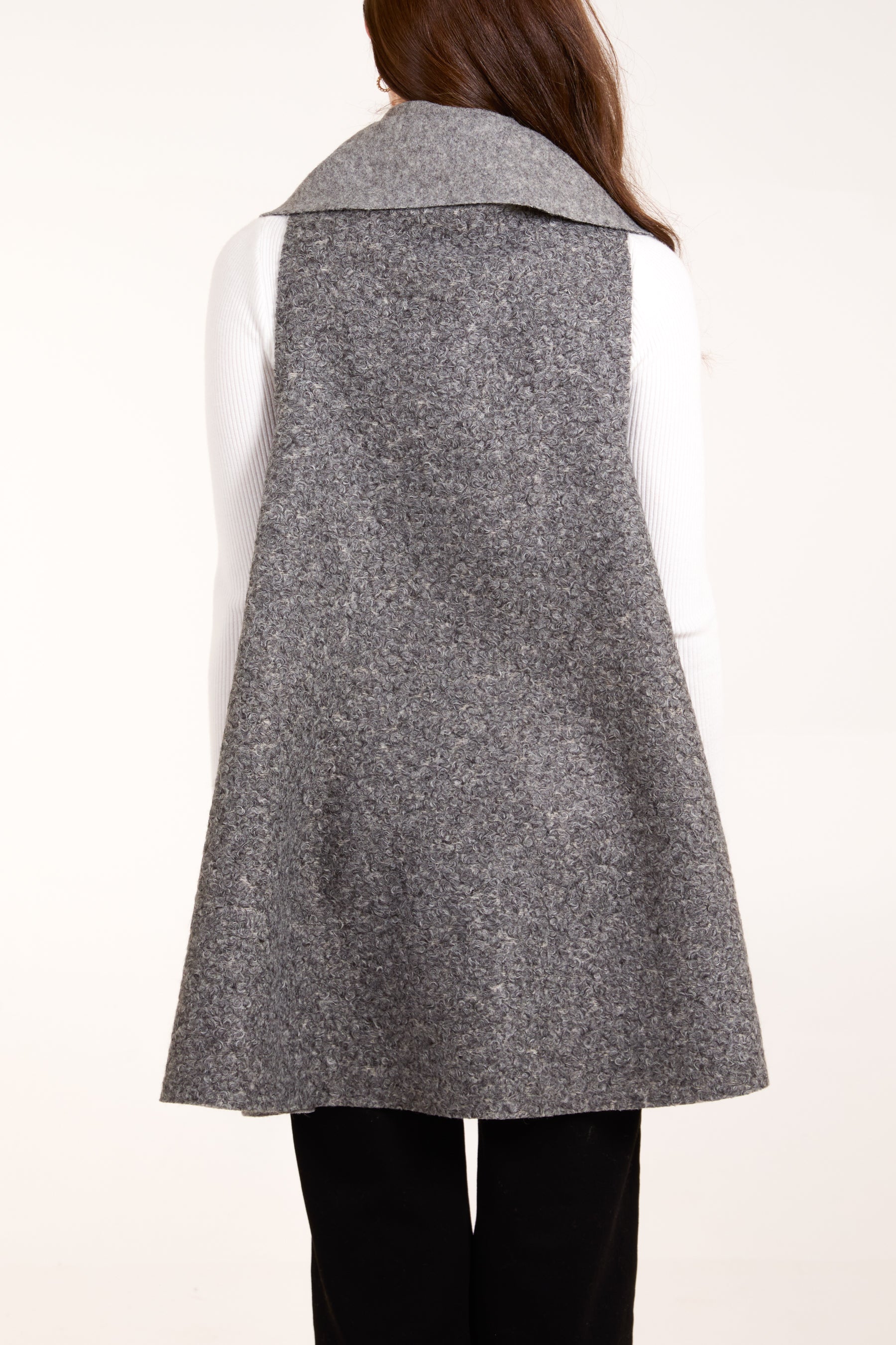 Waterfall Boucle Sleeveless Jacket