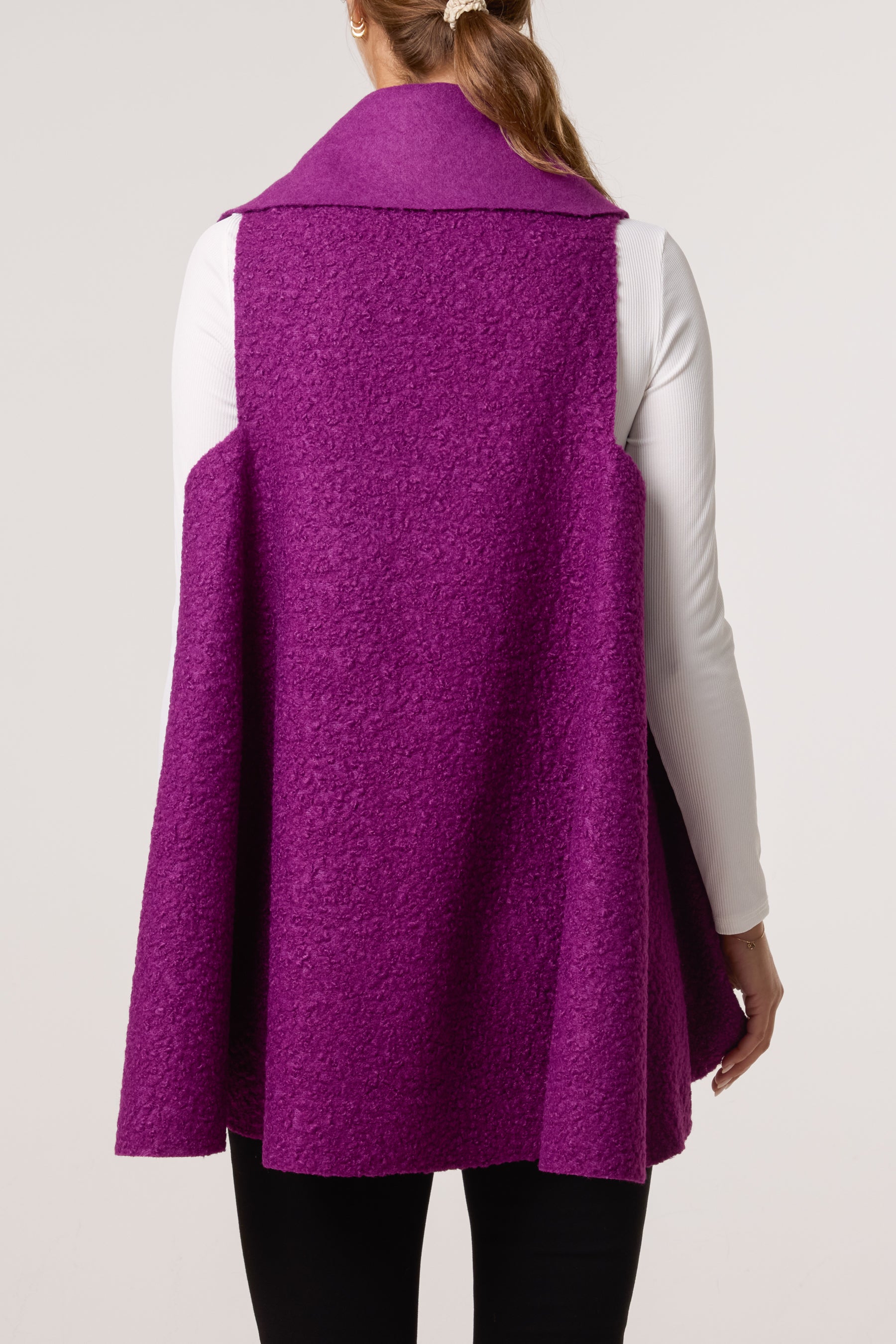 Waterfall Boucle Sleeveless Jacket