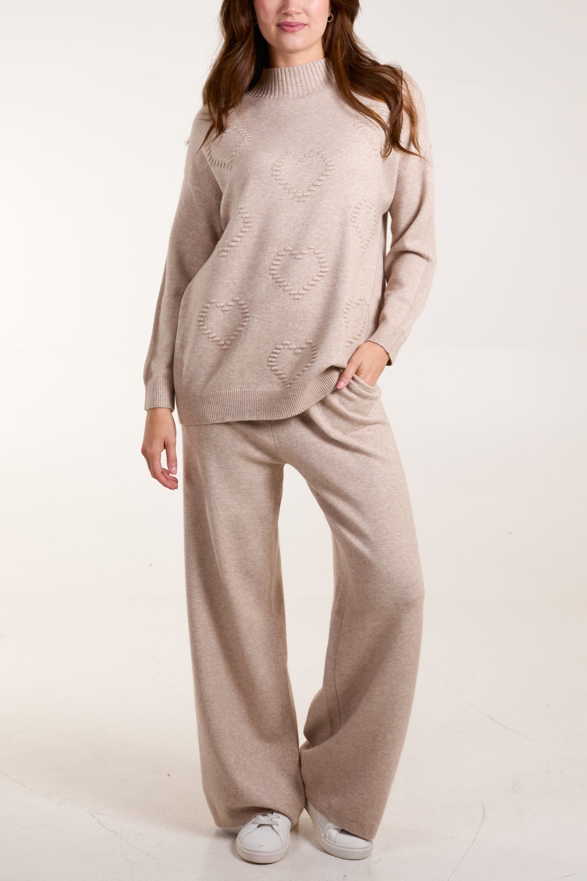 Hearts High Neck Jumper & Trousers Set