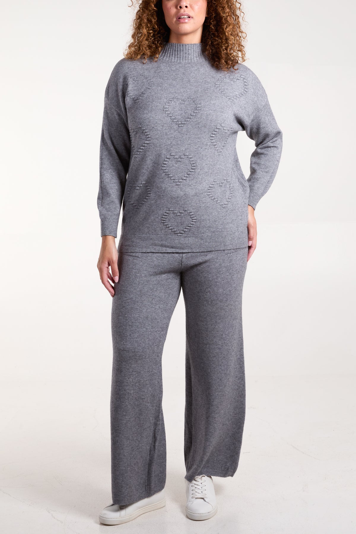 Hearts High Neck Jumper & Trousers Set