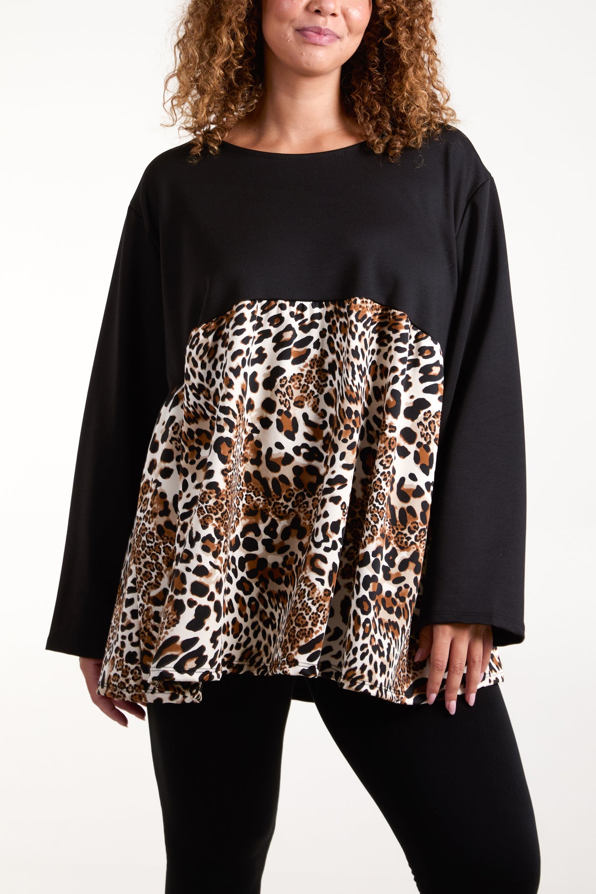 Leopard Print Combined Sweatshirt