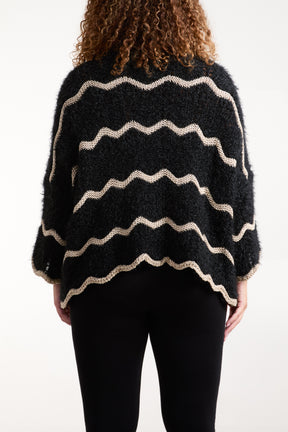 Shimmer Wave Stripe Jumper