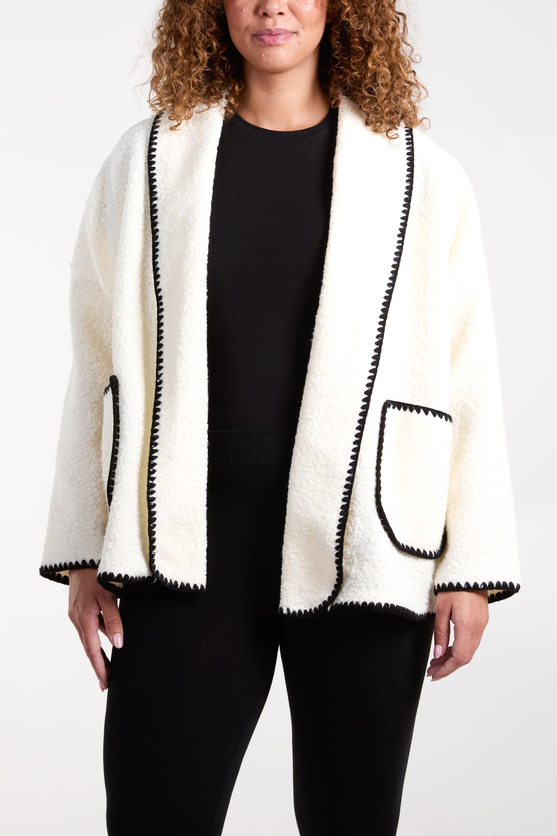 Blanket Stitch Boucle Jacket