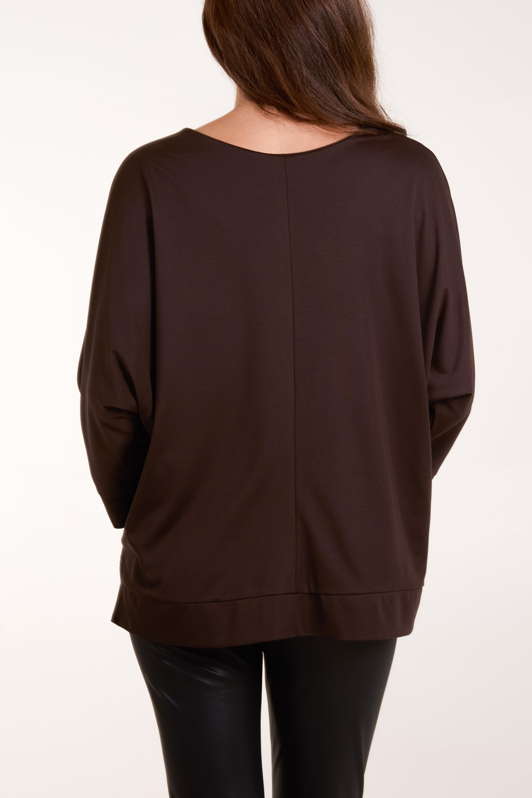 Boat Neck 3/4 Batwing Sleeve Top