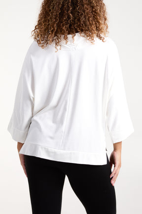 Boat Neck 3/4 Batwing Sleeve Top