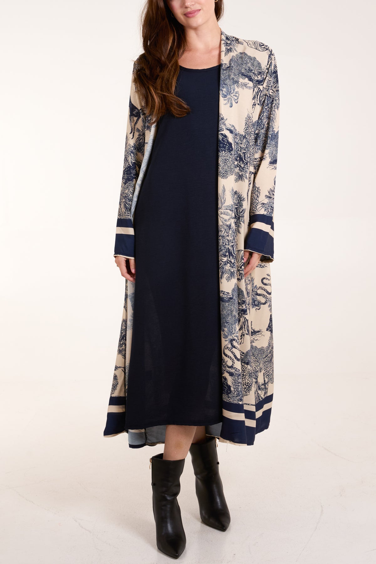 Toile De Jouy Contrasted Midi Dress