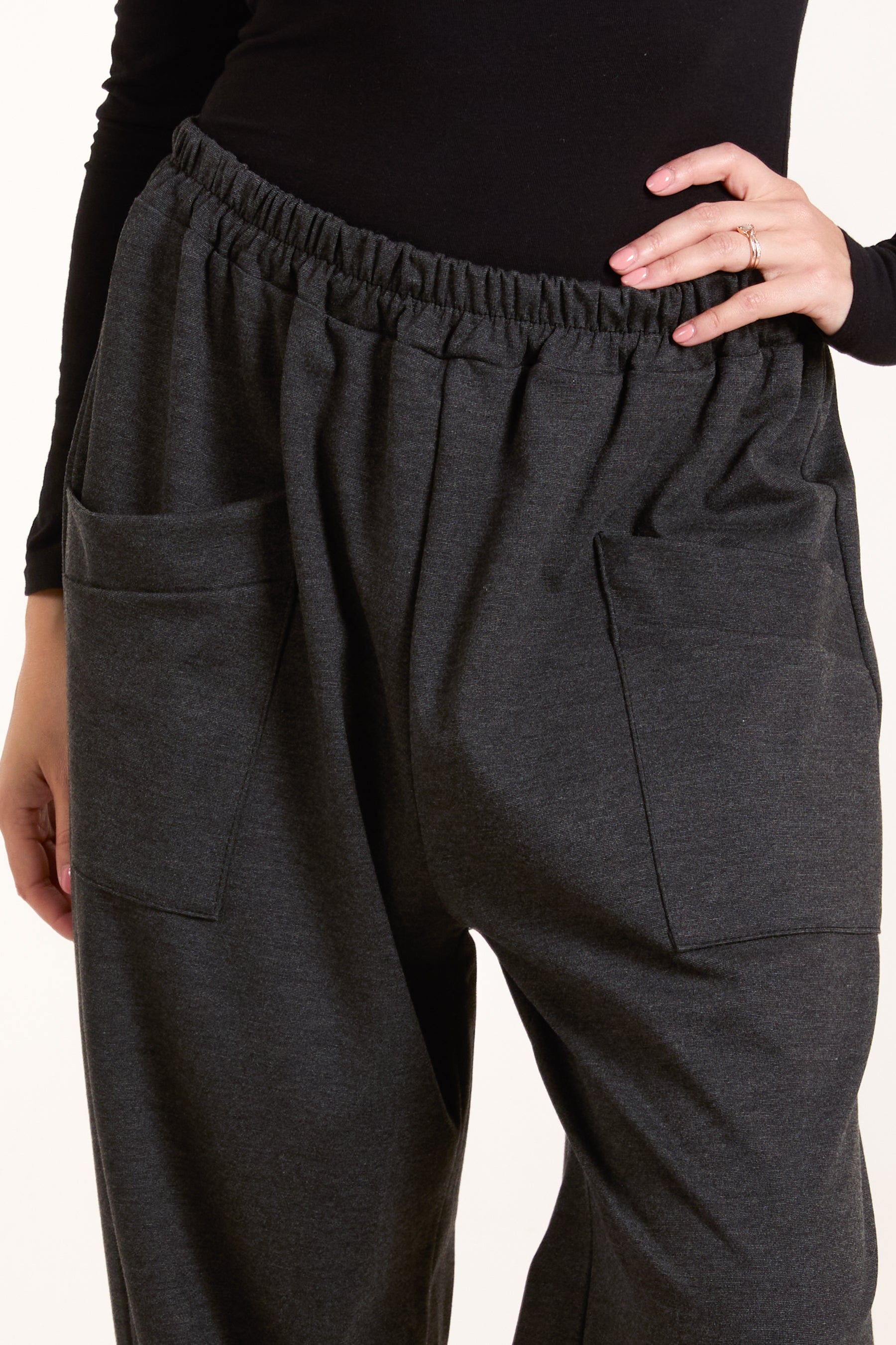 Jersey Split Hem Baggy Pocket Joggers