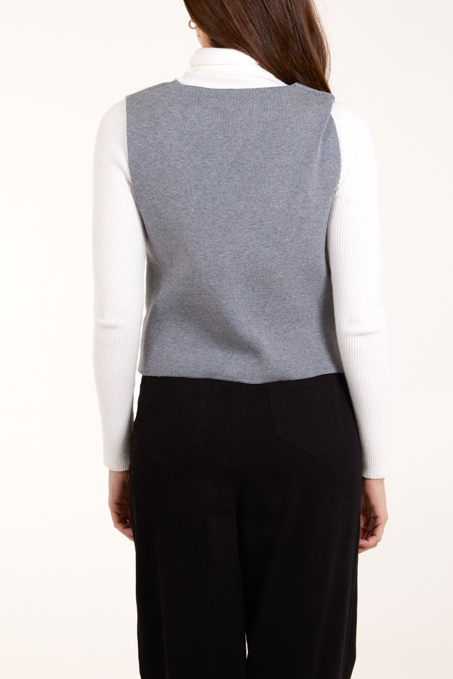 Buttoned Fitted Knit Waistcoat