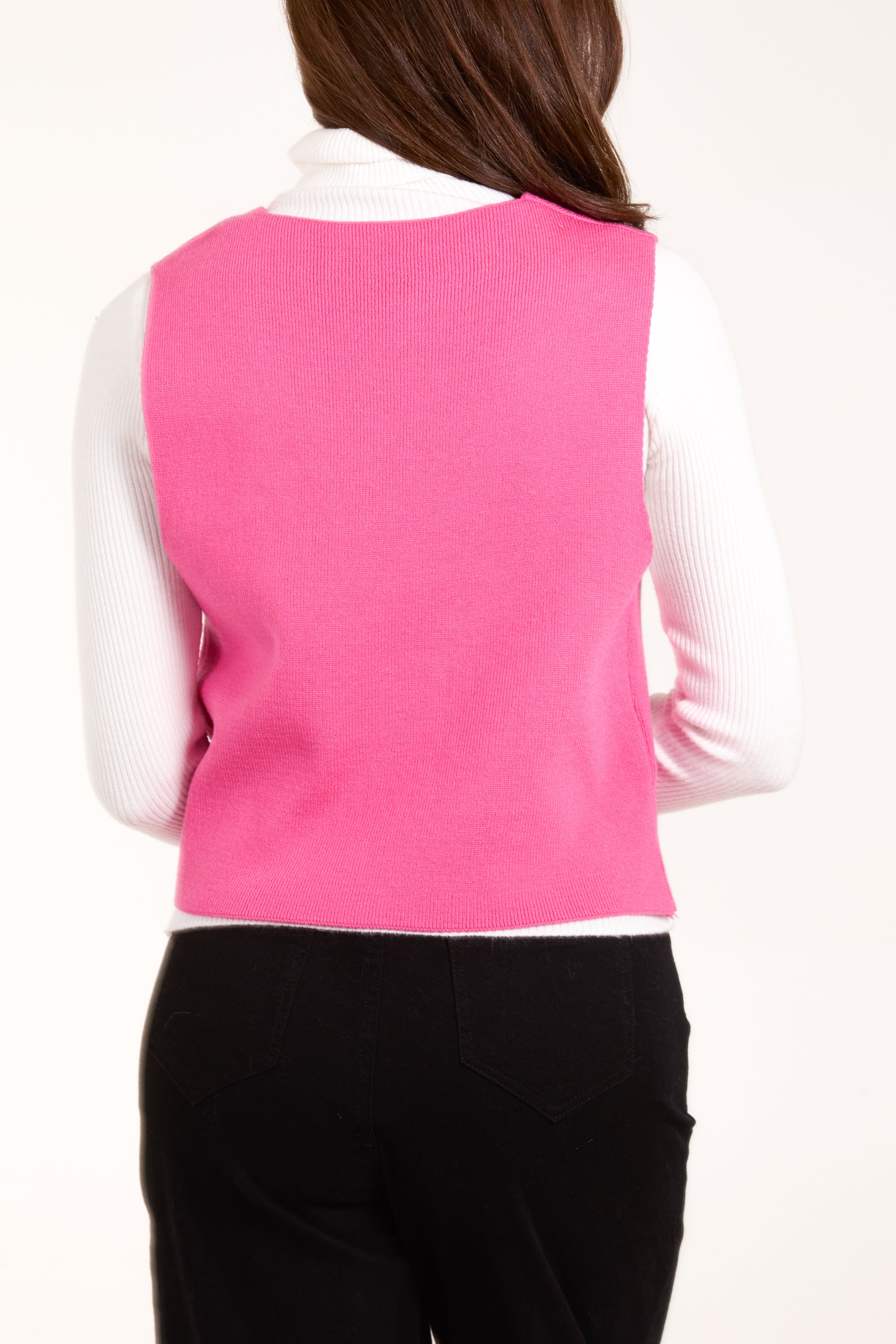 Buttoned Fitted Knit Waistcoat