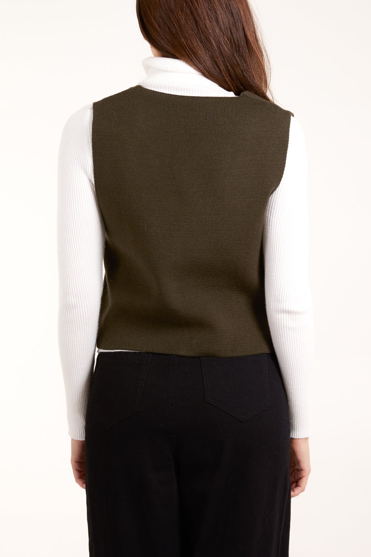 Buttoned Fitted Knit Waistcoat