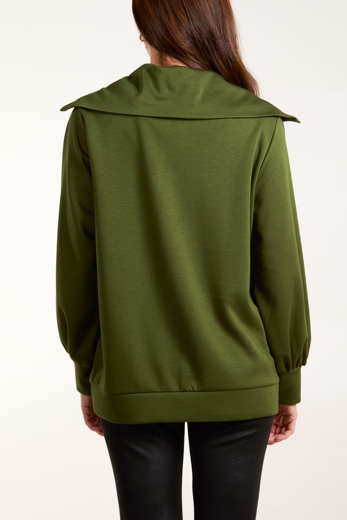 Zipped High Neck Sweat Top