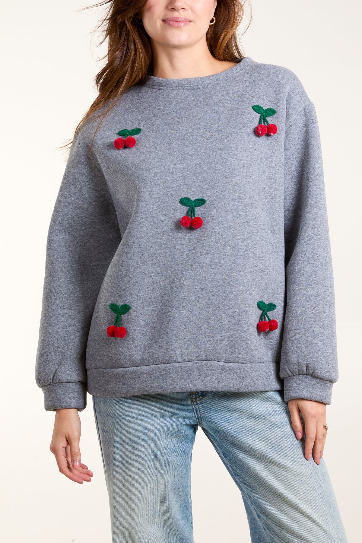 Flocking 3D Cherries Sweatshirt