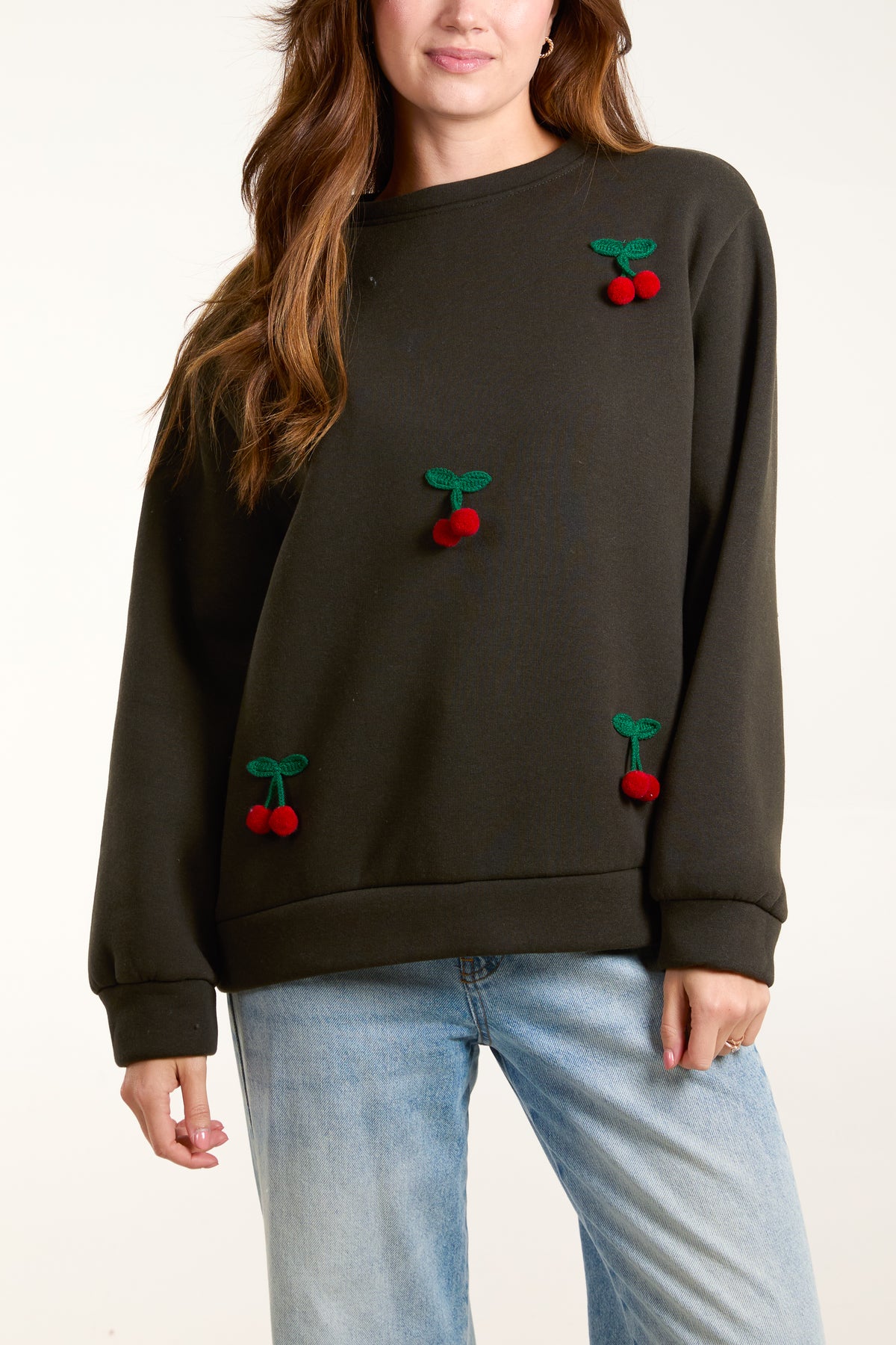 Flocking 3D Cherries Sweatshirt