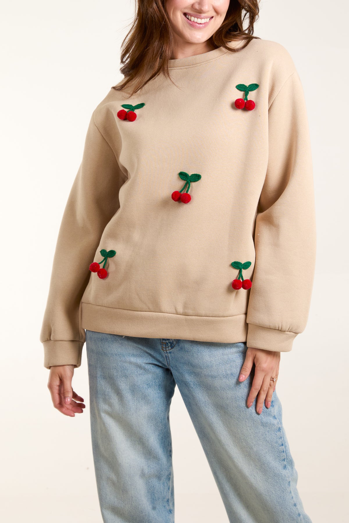 Flocking 3D Cherries Sweatshirt