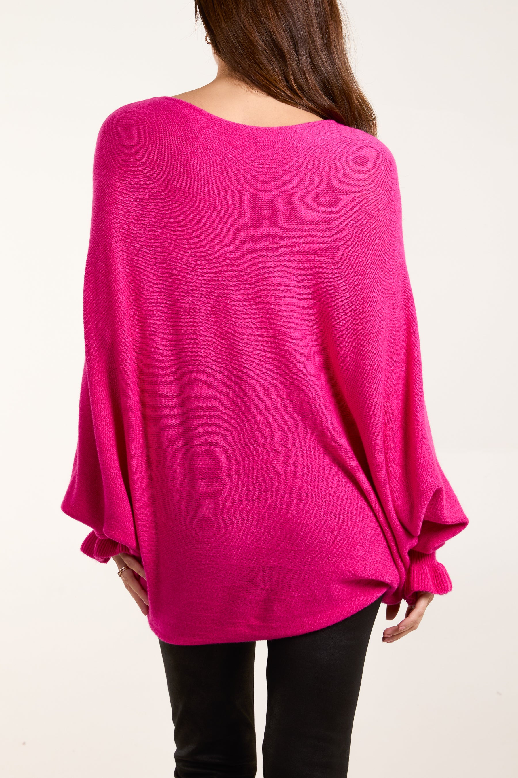 Boat Neck Ruffled Sleeve Jumper