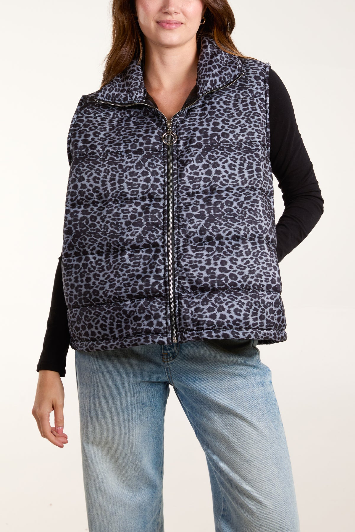 Leopard Print Puffer Gilet