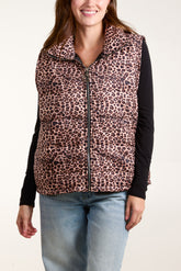 Leopard Print Puffer Gilet