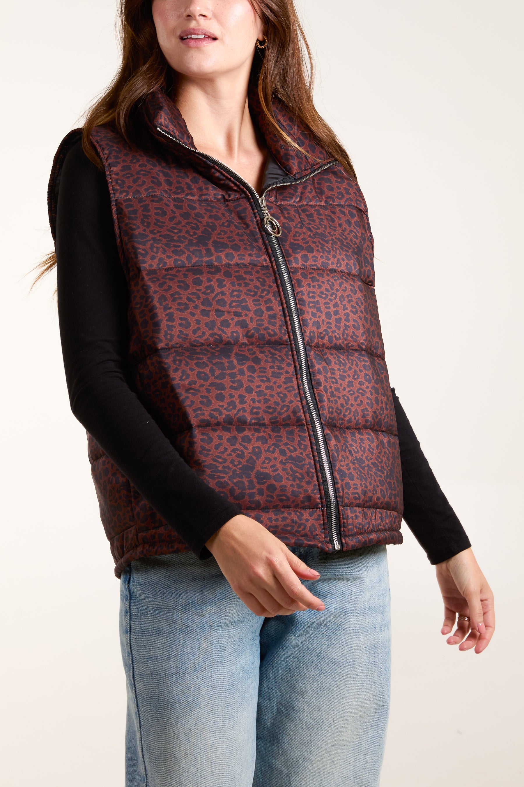 Leopard Print Puffer Gilet