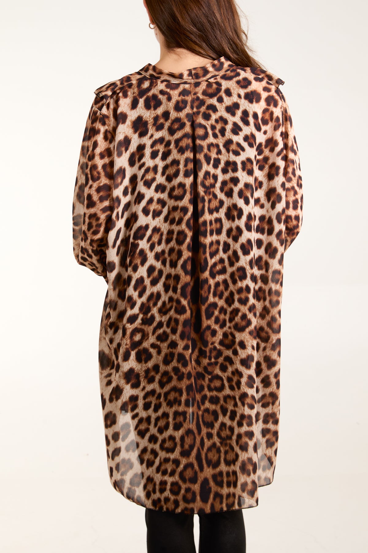 Front Frill Leopard Blouse