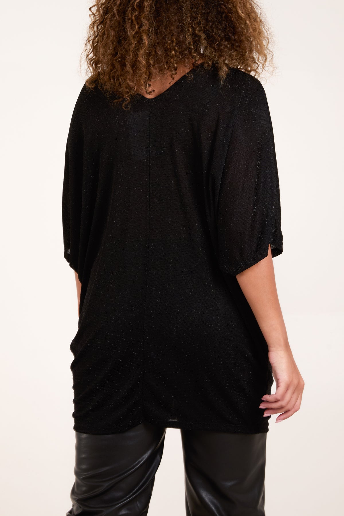 Glitter Lurex Double V-Neck Tunic