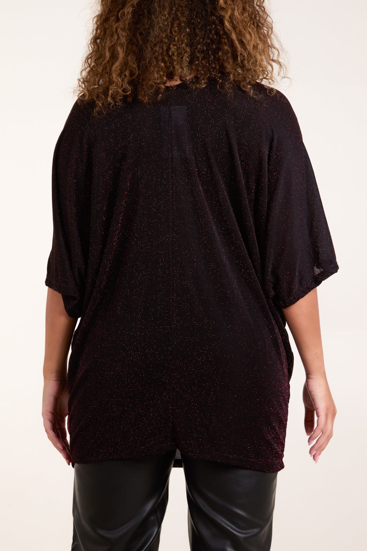 Glitter Lurex Double V-Neck Tunic