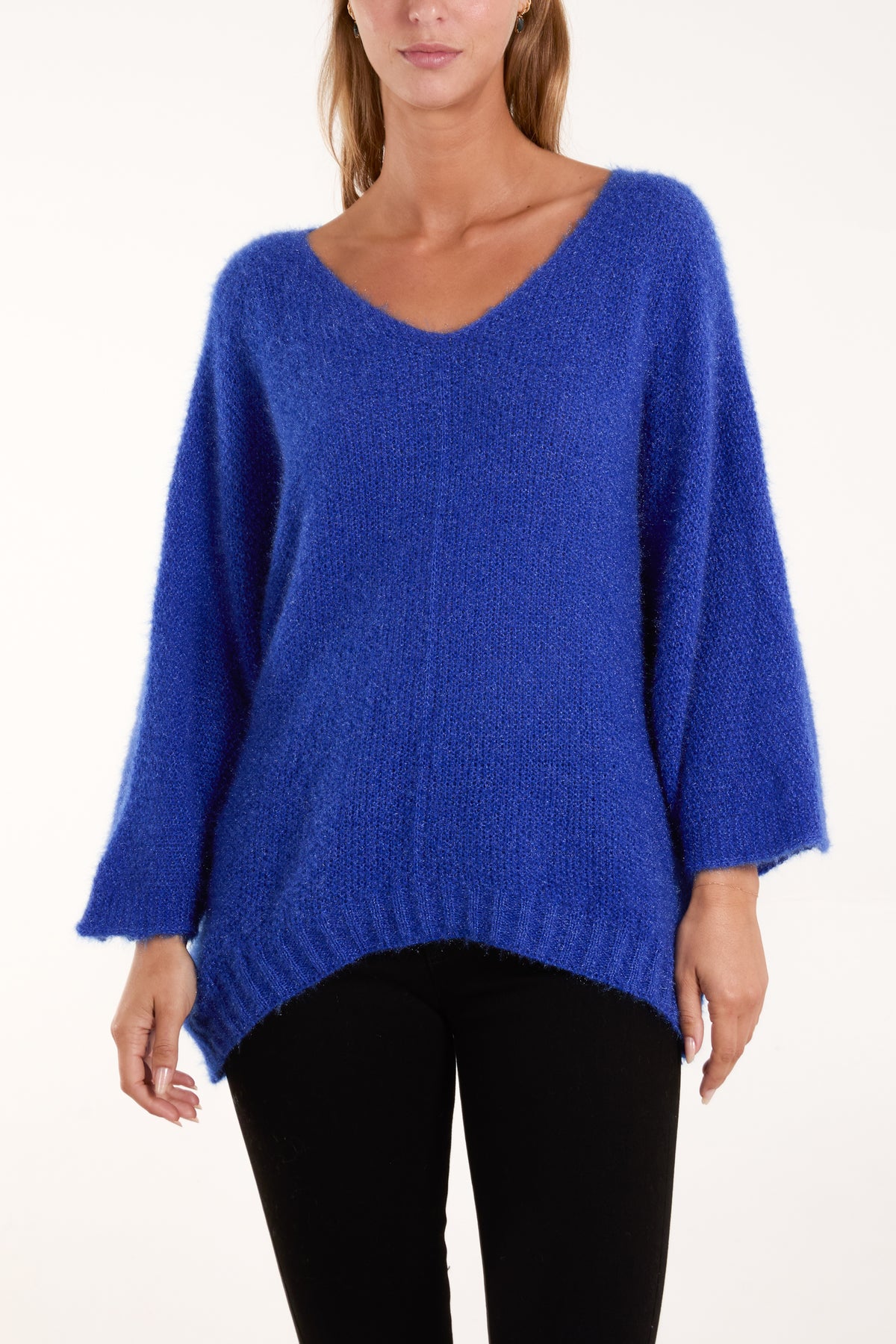 Fluffy Texture V-Neck Jumper