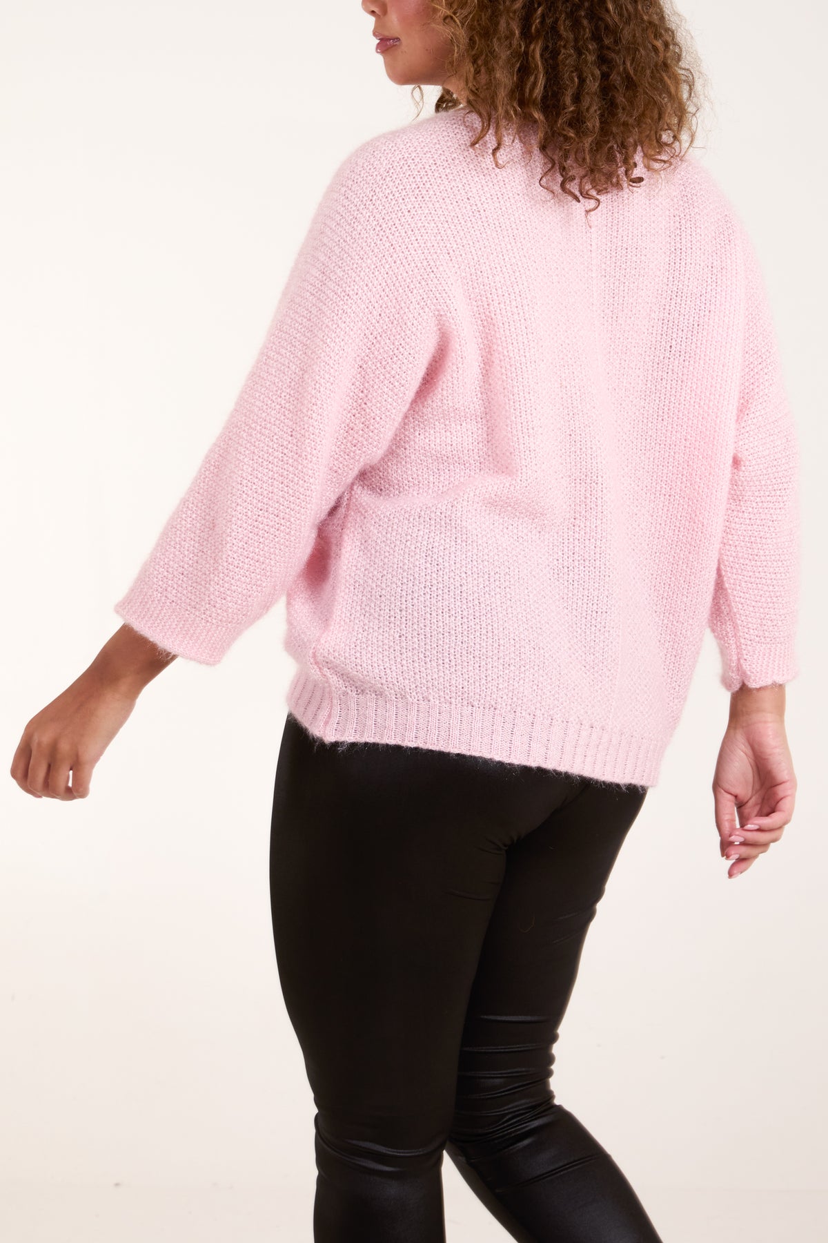 Fluffy Texture V-Neck Jumper