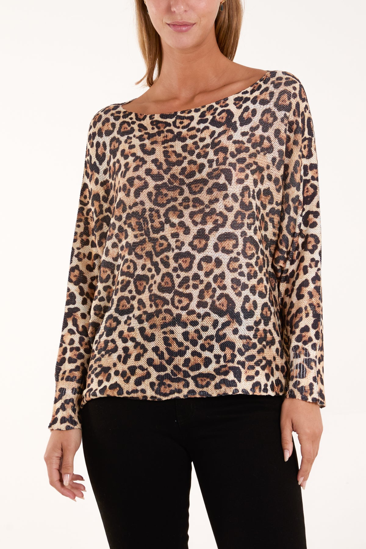 Metallic Leopard Fine Knit Jumper