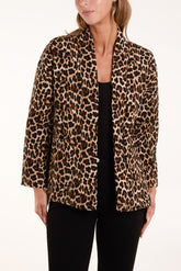 Leopard Print Quilted Kimono Jacket