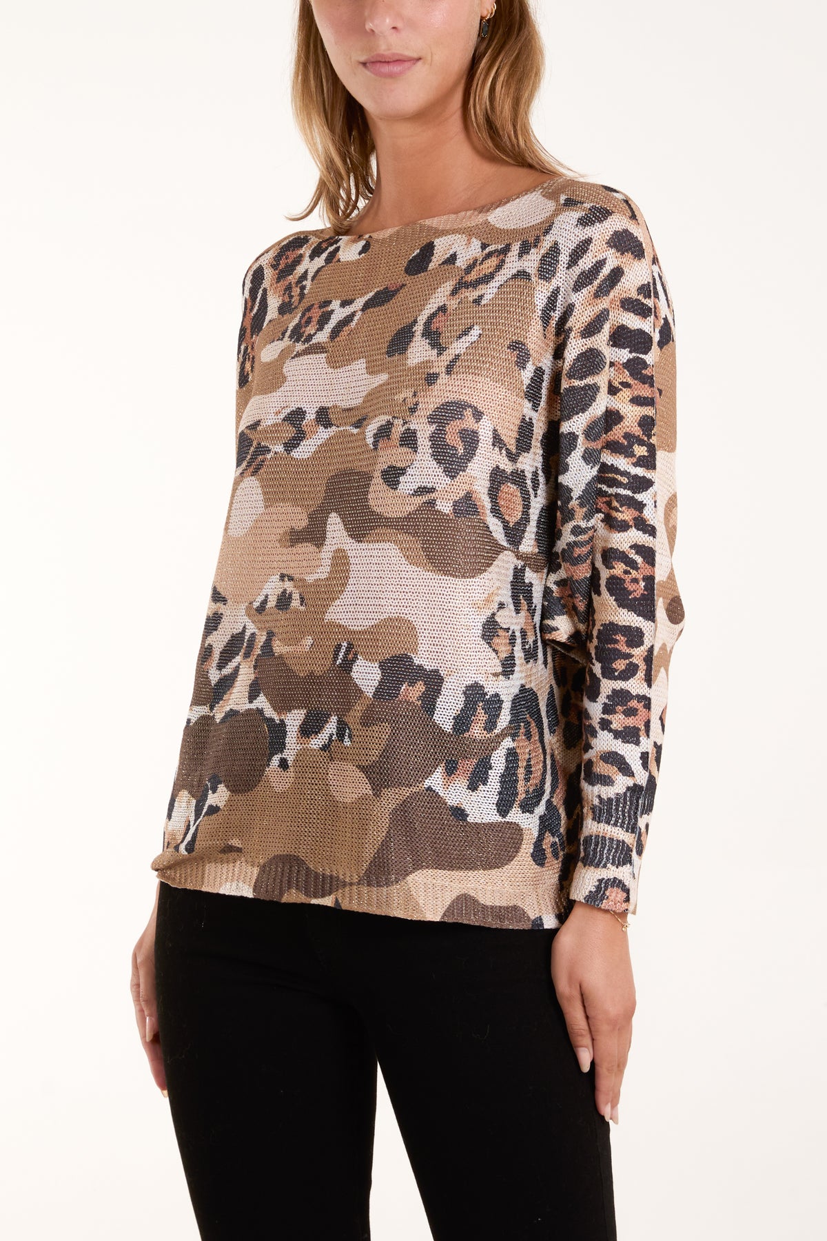 Animal Camouflage Metallic Jumper