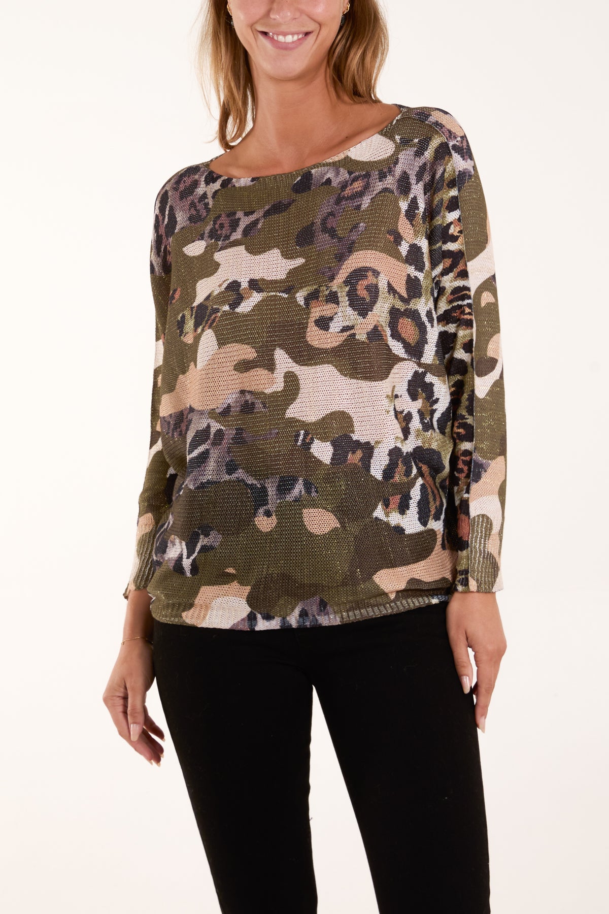 Animal Camouflage Metallic Jumper