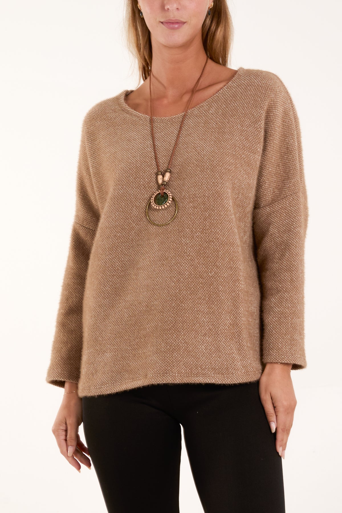 Necklace Long Sleeve Chenille Jumper