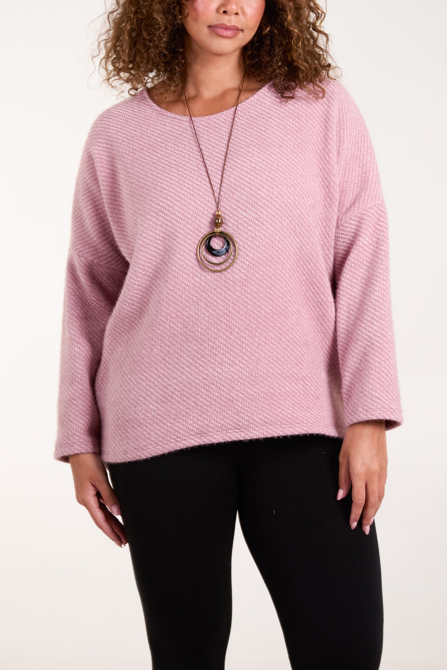 Necklace Long Sleeve Chenille Jumper