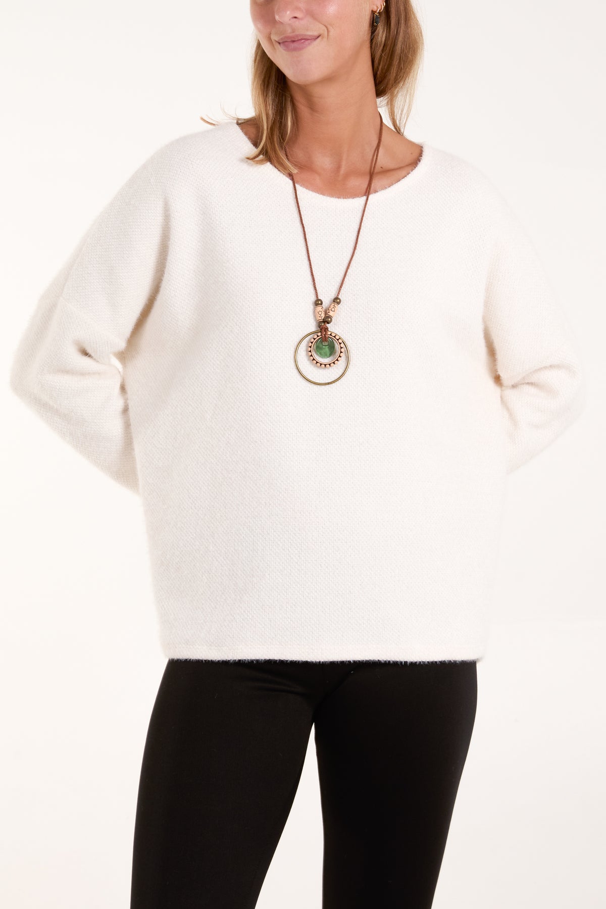 Necklace Long Sleeve Chenille Jumper