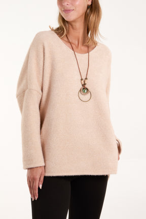 Necklace Long Sleeve Chenille Jumper