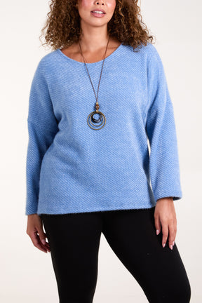 Necklace Long Sleeve Chenille Jumper