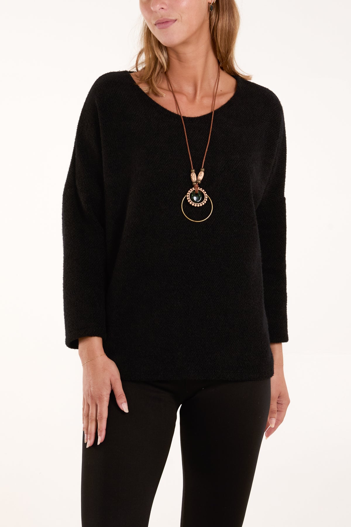 Necklace Long Sleeve Chenille Jumper