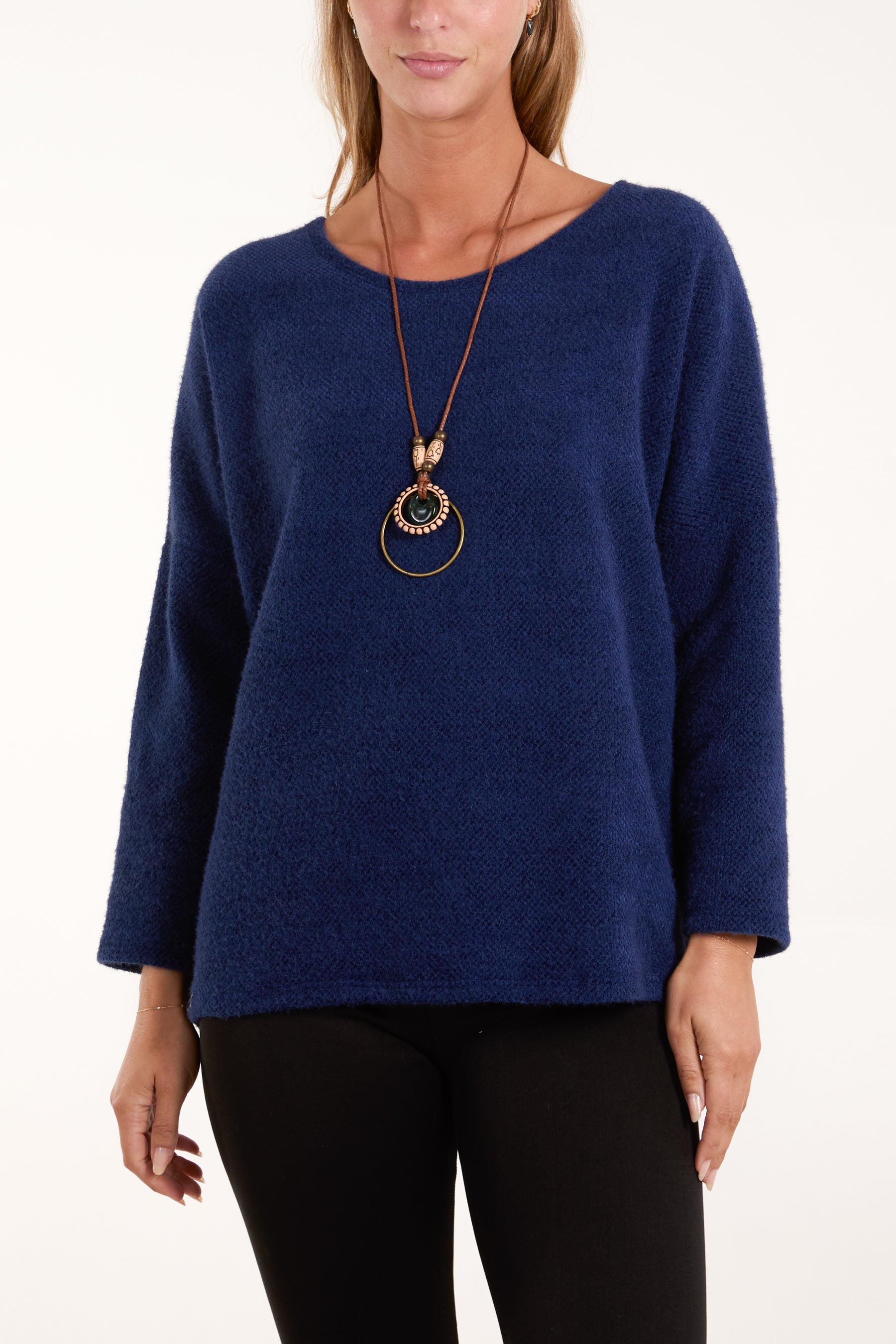 Necklace Long Sleeve Chenille Jumper