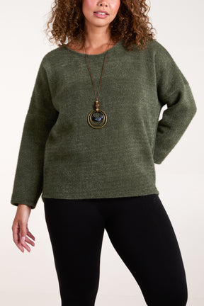 Necklace Long Sleeve Chenille Jumper