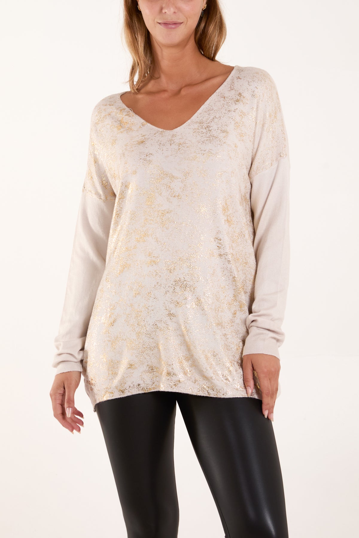 Gold Splatter Fine Knit Jumper