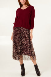 Leopard Tulle Skirt Dress & Jumper Set