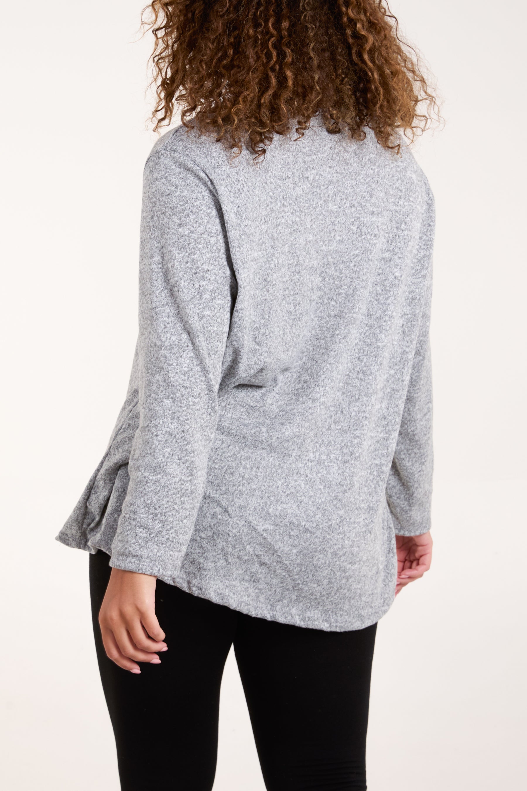 Diamante Heart Long Sleeve Knitted Top