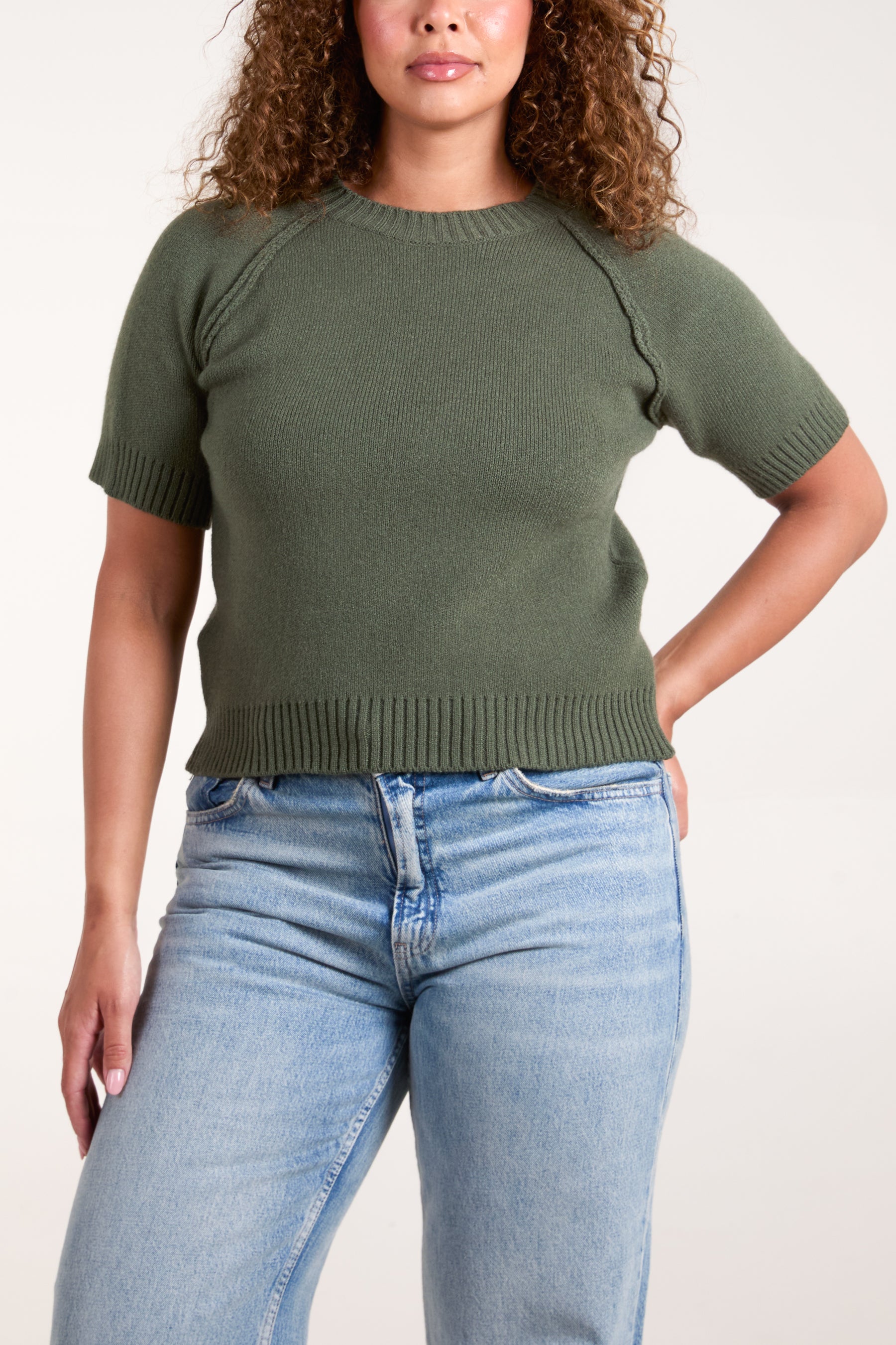 Round Neck Raglan Sleeve Jumper