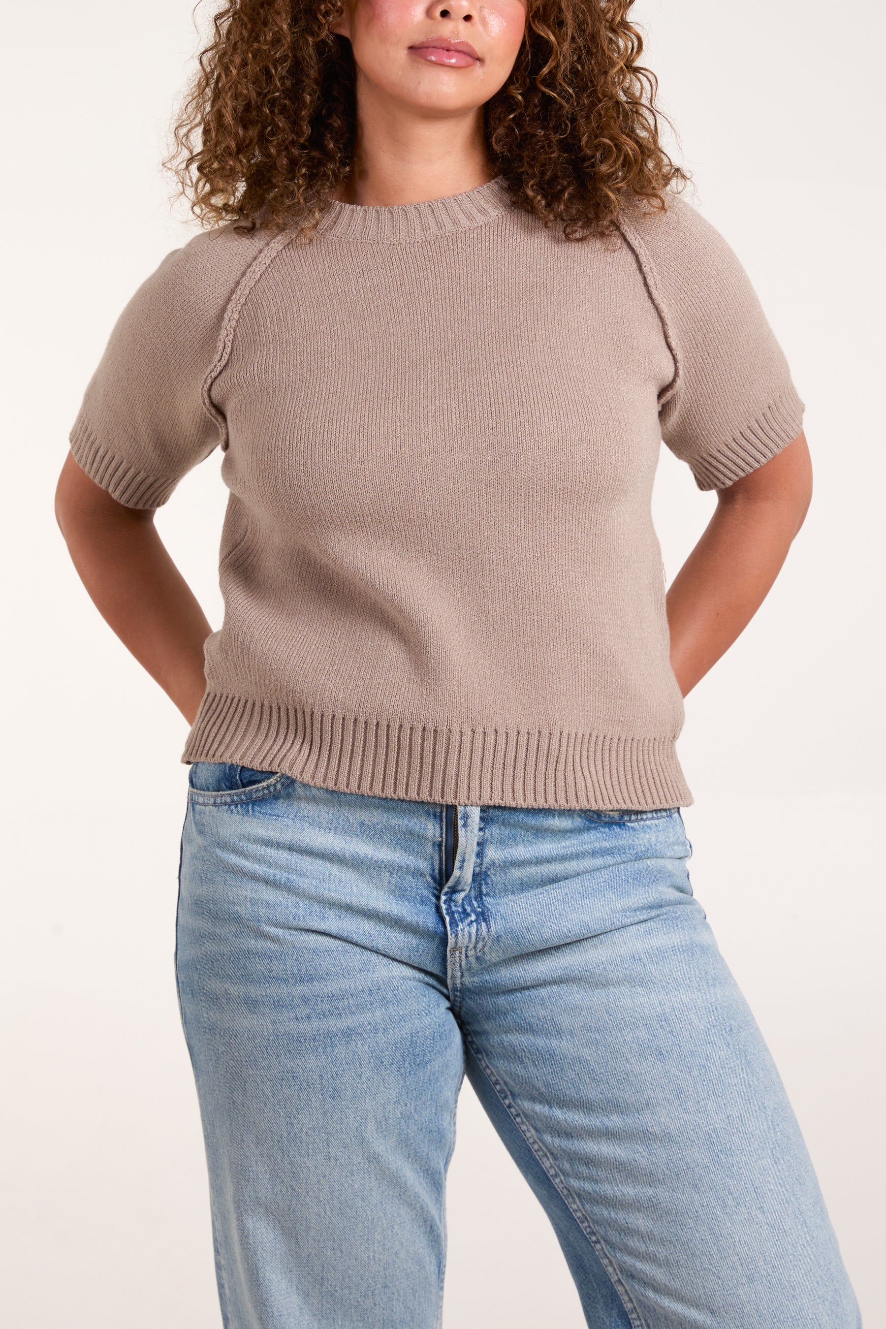 Round Neck Raglan Sleeve Jumper