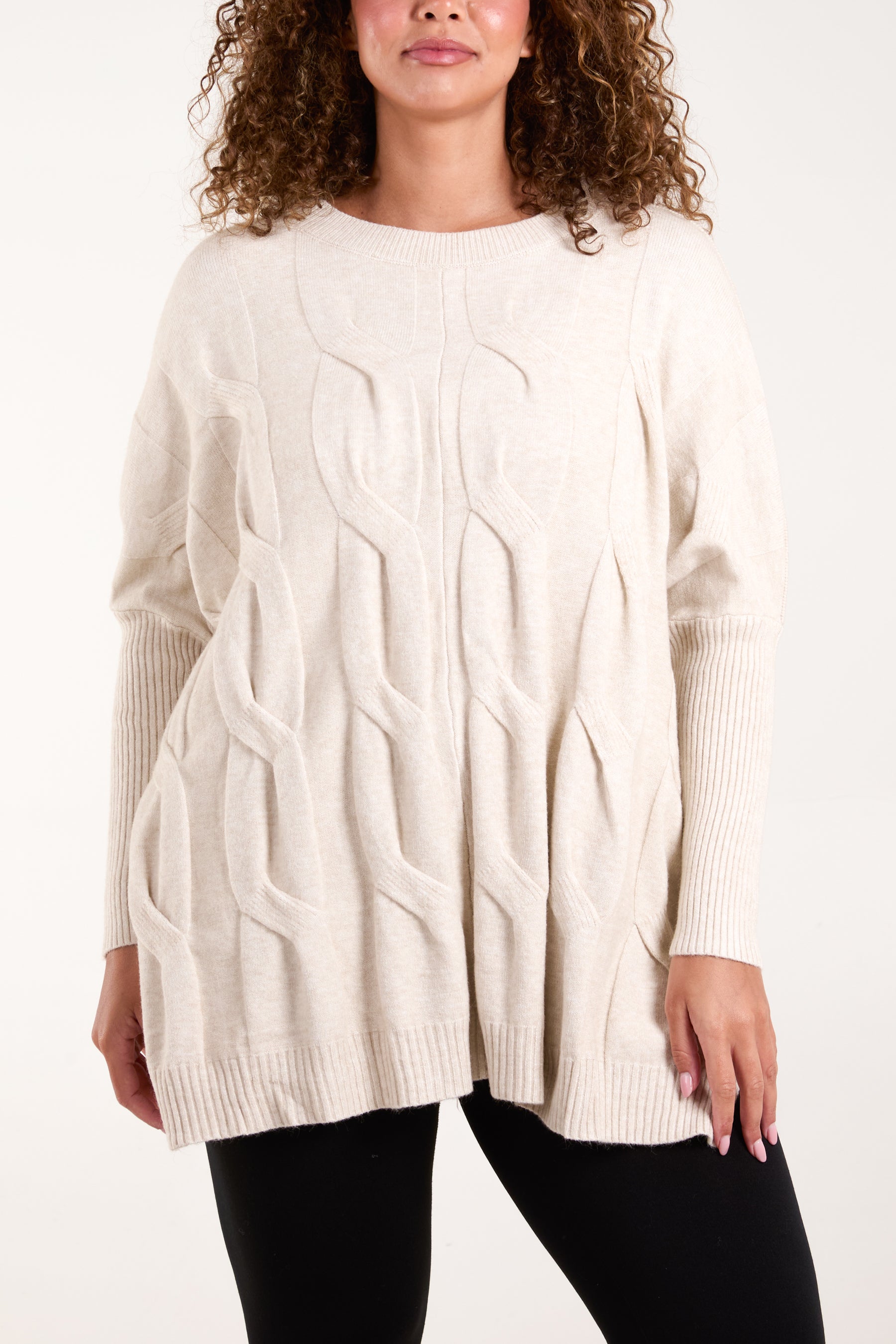 Cable Knit Batwing Sleeve Jumper