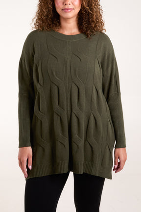 Cable Knit Batwing Sleeve Jumper